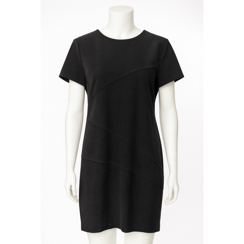 Maren Vintage Micro Suede Black‎ Dress Size 14 Back Zipper - Picture 3 of 7
